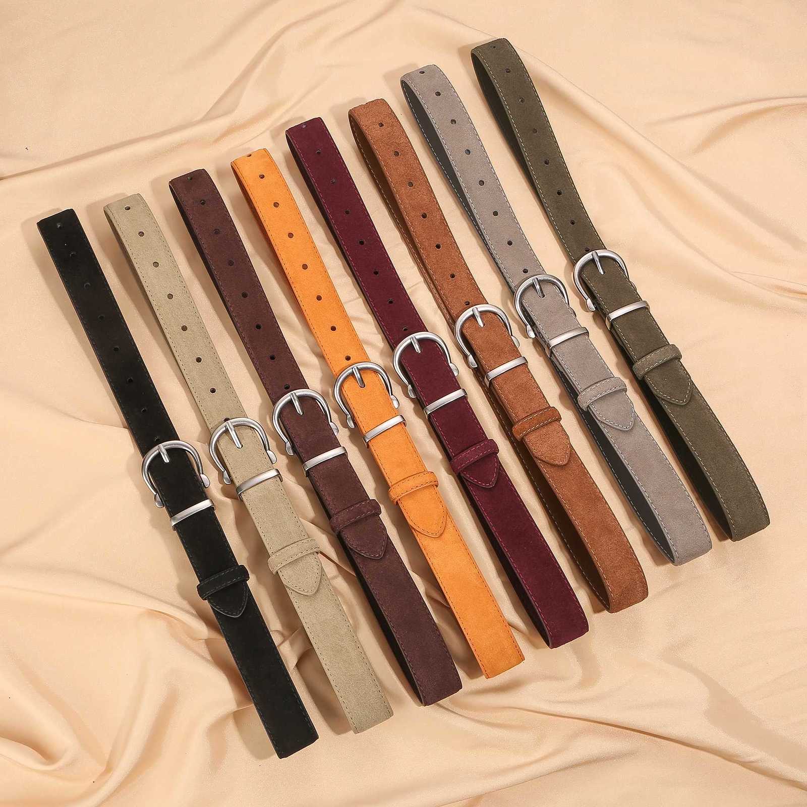 Fashion Suede Leather Belt for Women Adjustable Stylish Belts with Vintage Alloy Buckle Waistband for Jeans and DressXJ251023