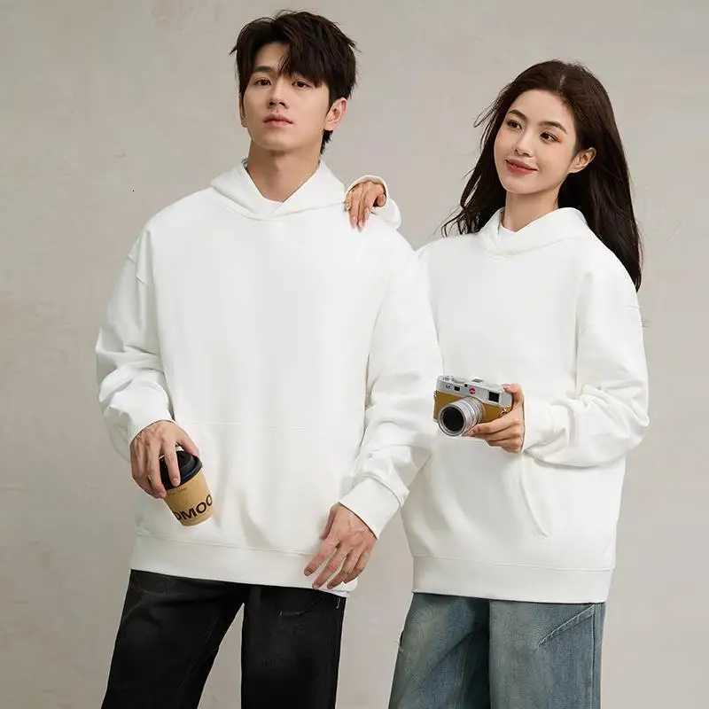 750g Terry Hooded Sweatshirt Autumn Winter Style Drop Shoulder Loose Trendy Pullover Hoodie Casual Solid Color Jacket UnisexT251023