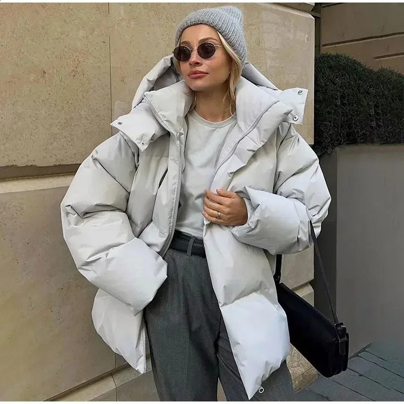 Zekye Winter Solid Color Jacket Zipup Womens Lightweight Padded Bomber Long Sleeve Coats Ladies Coat 251021