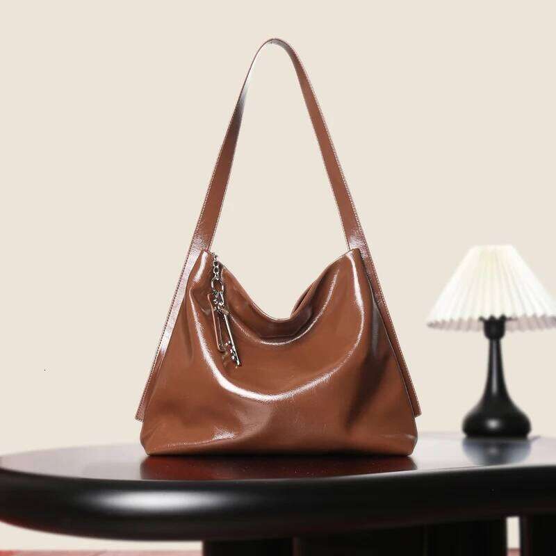 Women Genuine Leather Elegant Shoulder All-Match Commuter Soft Handbags 2025 Large Capacity Niche Design Fashion Tote Bags Mdng251023