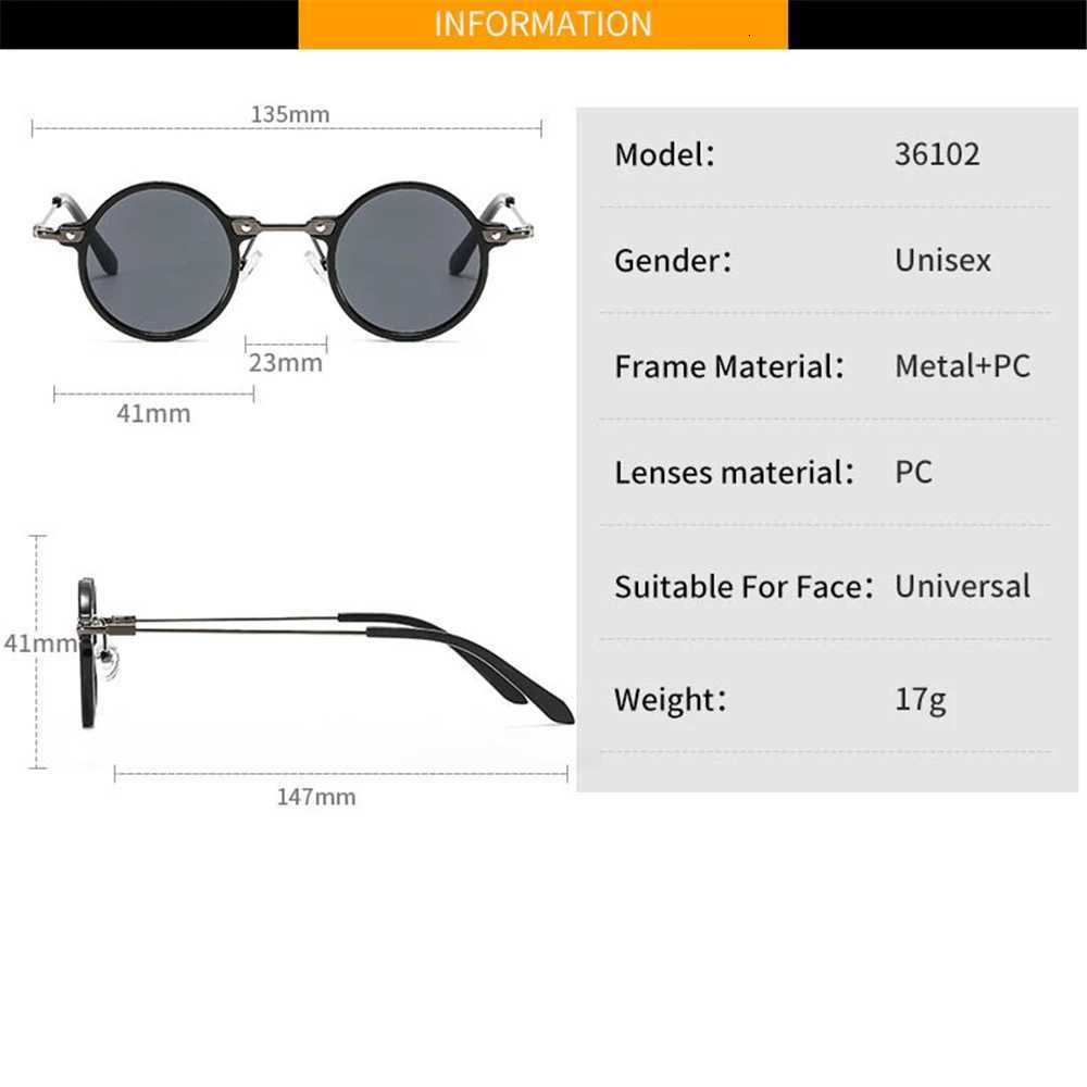 2022 Small Round Sunglasses Men Women Retro Punk Ocean Color Sun Glasses Gradient Clear Lens Eyewear Vintage Driving GlassesW251023