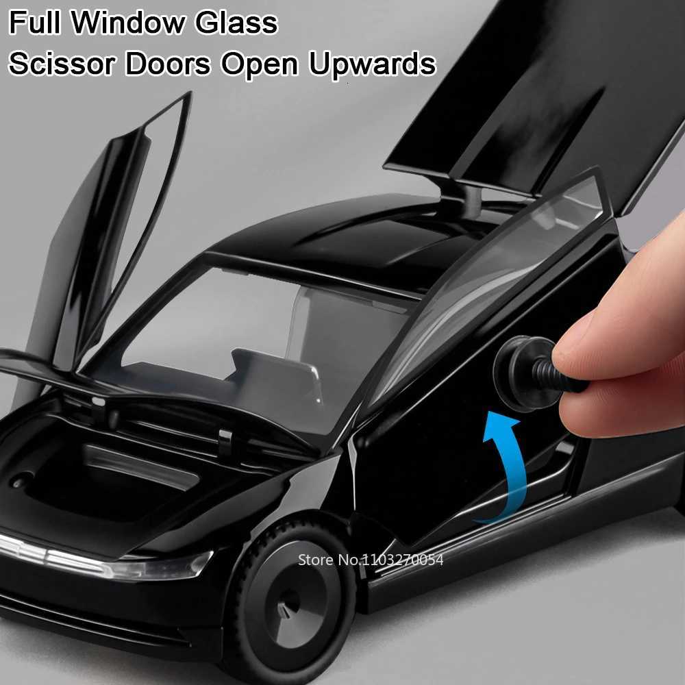 132 Robotaxi 911 GT3RS Model Diecast Alloy Toy Car Doors Opened Sound Light Pull Back Four Rubber Tires Vehices Present for KidT251023