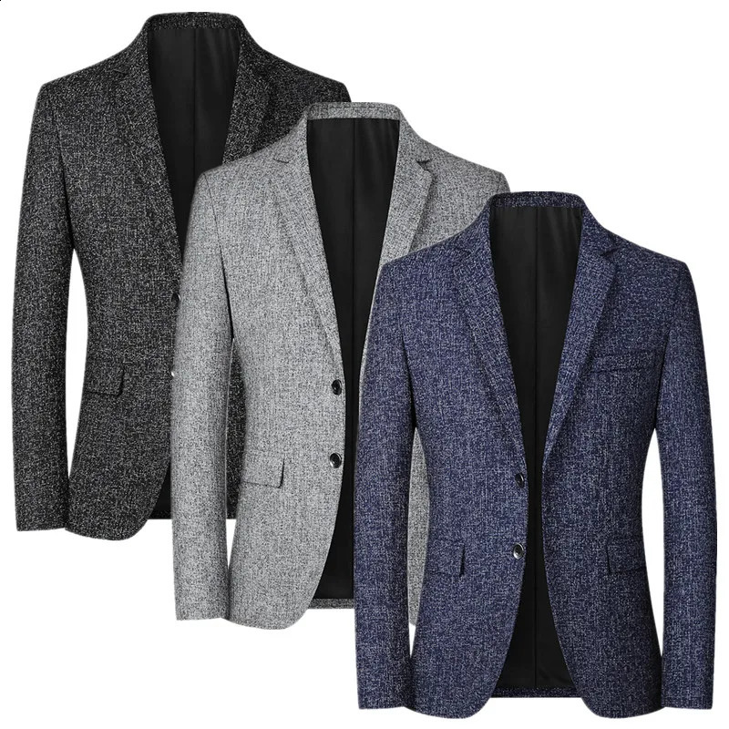 Men Business Social Suit Slim Fit Jacket Black Navy Grey Fashion Simple Homme Wedding Prom Party Dress Blazers Coats 251023