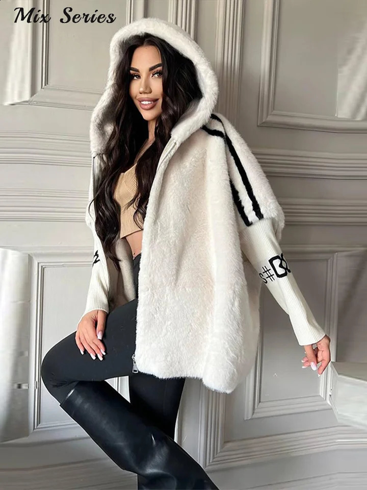 Fashion Hooded Panel Coats Womens Oversized Lapel Collar Zippers Long Sleeve Outerwear Autumn Lady Casual Streetwear 251022