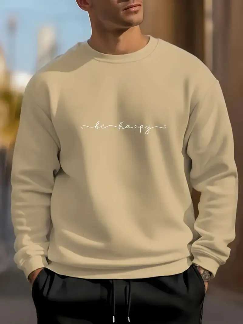 The new mens roundneck hoodie for Spring and Autumn 2025 features street fashion with soft 3D line pattern printsT251023