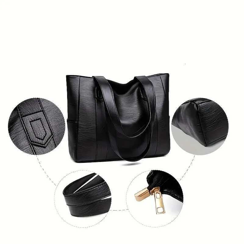 Vintage Large Capacity Tote Bag Retro Vegan Shoulder Bag Womens Casual Handbag For CommuteL251023