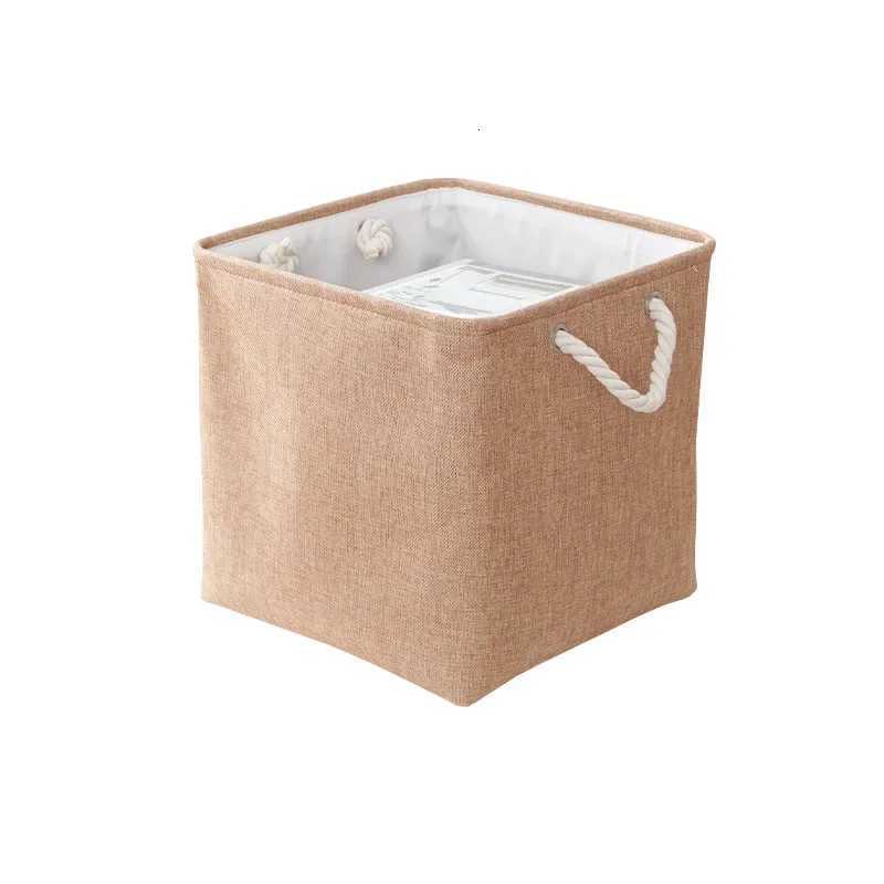 Modern Minimst Linen Storage Basket Square Folding Dirty Clothes Basket Household Large Capacity Handheld Storage Basket C251023