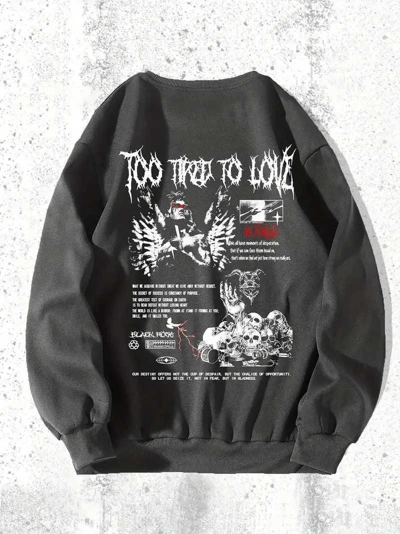 The new mens roundneck hoodie for Spring and Autumn 2025 features a casual and comfortable 3D pattern print on the streetT251023