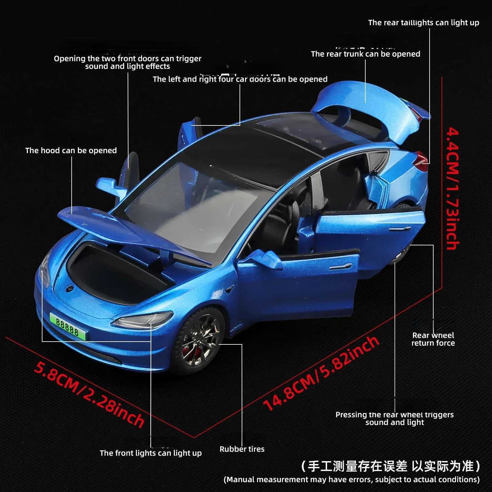 132 Tesla Model 3 Simulation Alloy Model Car Toy Diecasts Metal Casting Car Vehicle Car Collection Hobbies Hot Selling ModelsT251023