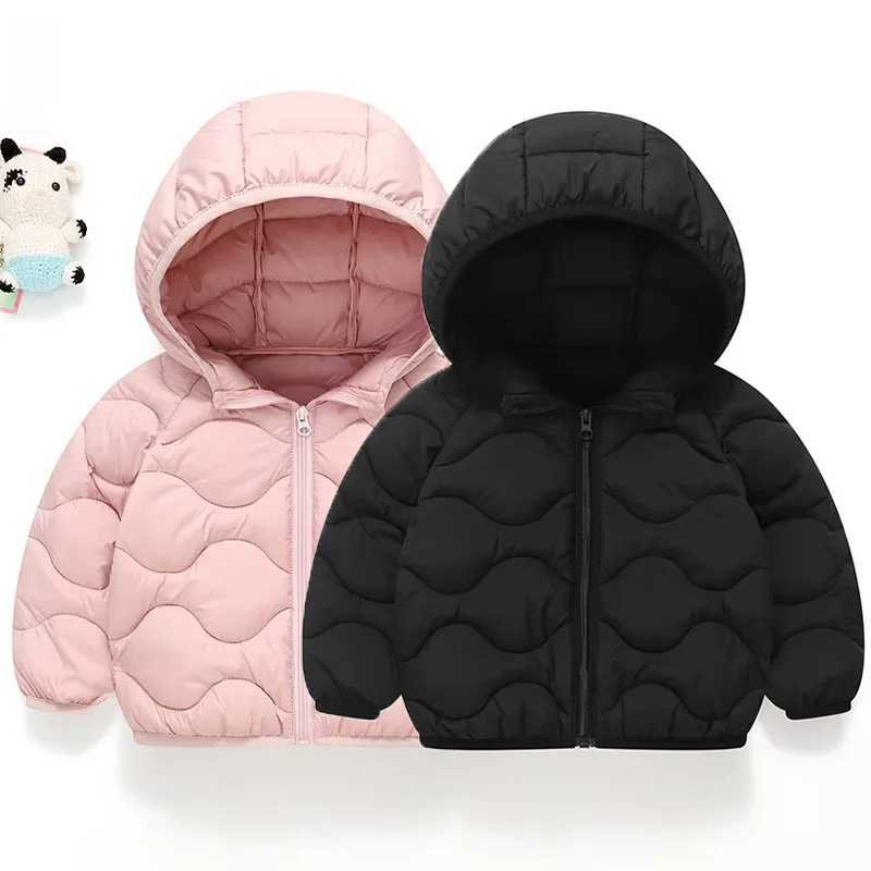 Baby Boys Girls Light Jackets Kids Hooded Down Coats Baby Winter Warm Cotton Clothes Teenager Autumn Solid Casual Outerwear Y251023
