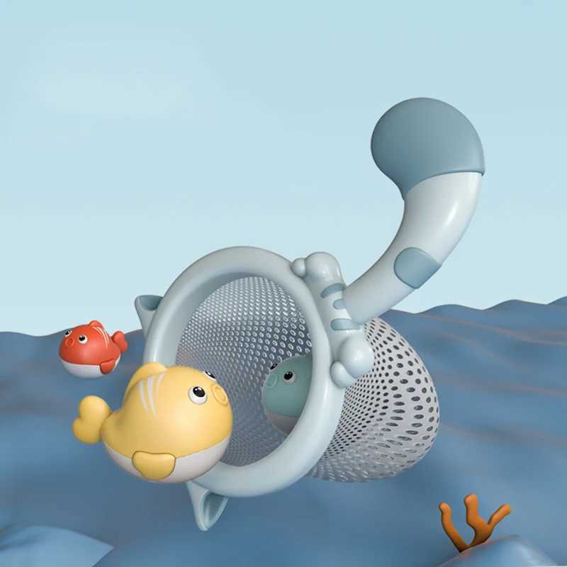 Childrens magnetic fishing and bathing toy set cartoon early education baby floating fishing and water play bathtub toy J251023