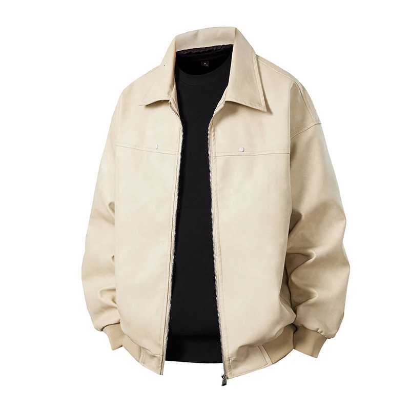 Men Fashion Trend Autumn Winter Outdoor Highquality Imitation Leather Jacket Comfortable Stand Up Collar Handsome Leather Jacket W251023