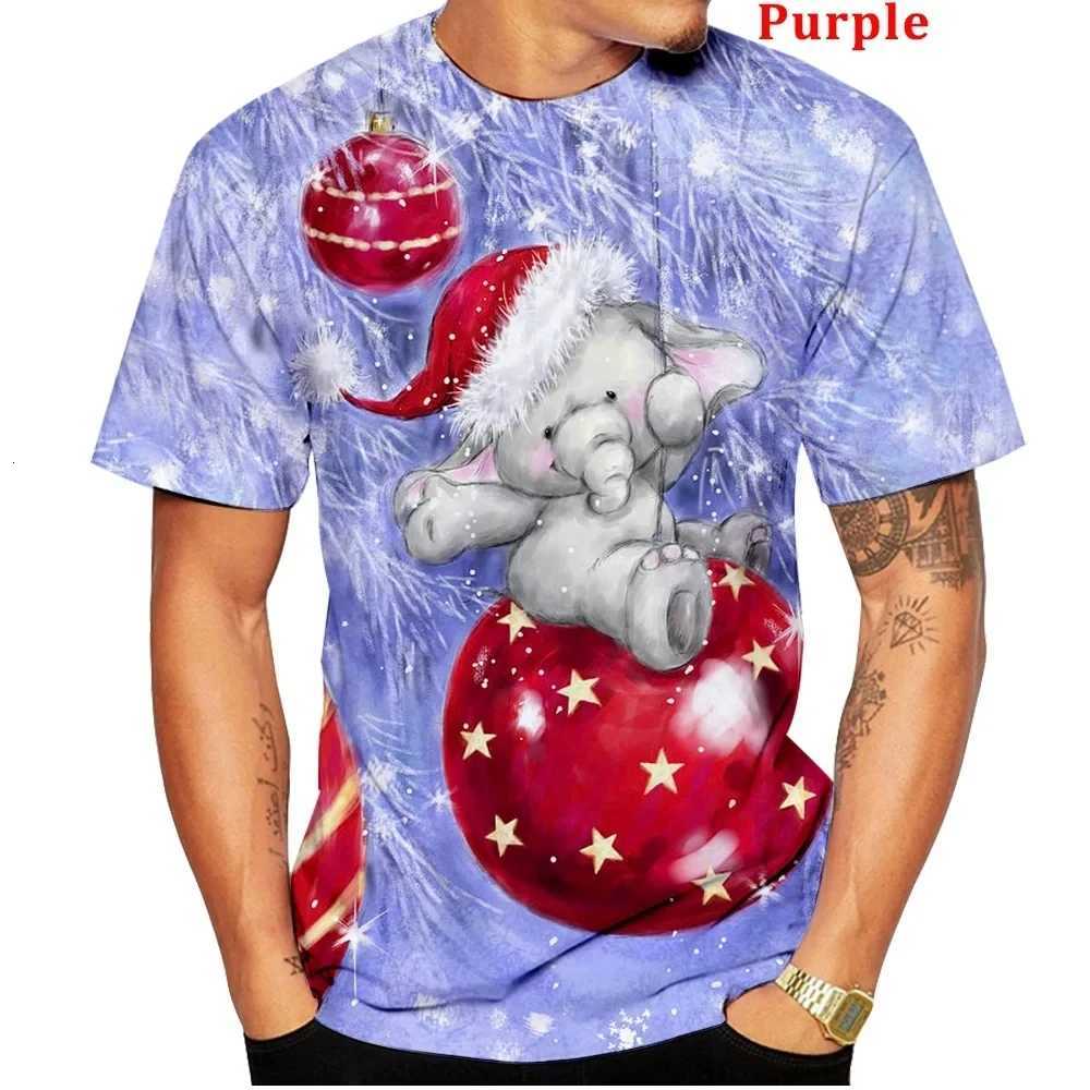 3D Digital Printed Mens and Womens Tshirt Short Sleeved Christmas Casual Breathable Santa Claus Gift Cartoon XXS6XL SizeXJ251023