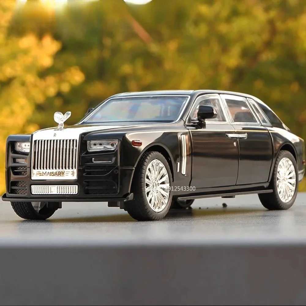 124 Scale Rolls Royce Phantom Toy Model Car Alloy Diecast Light Sound Doors Opened Shock Absorption Vehicles Collection GiftsT251023