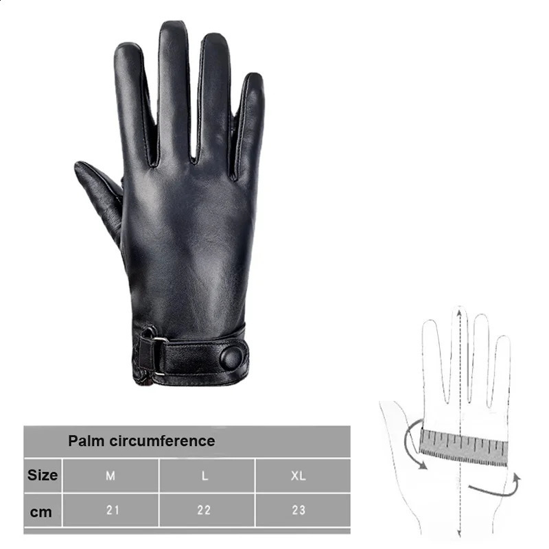 Mens Sheepskin Leather Gloves Fashion Driving Riding Gloves Warm Cashmere Lined Thin Mittens For Male Ideal Gifts For Men 251022