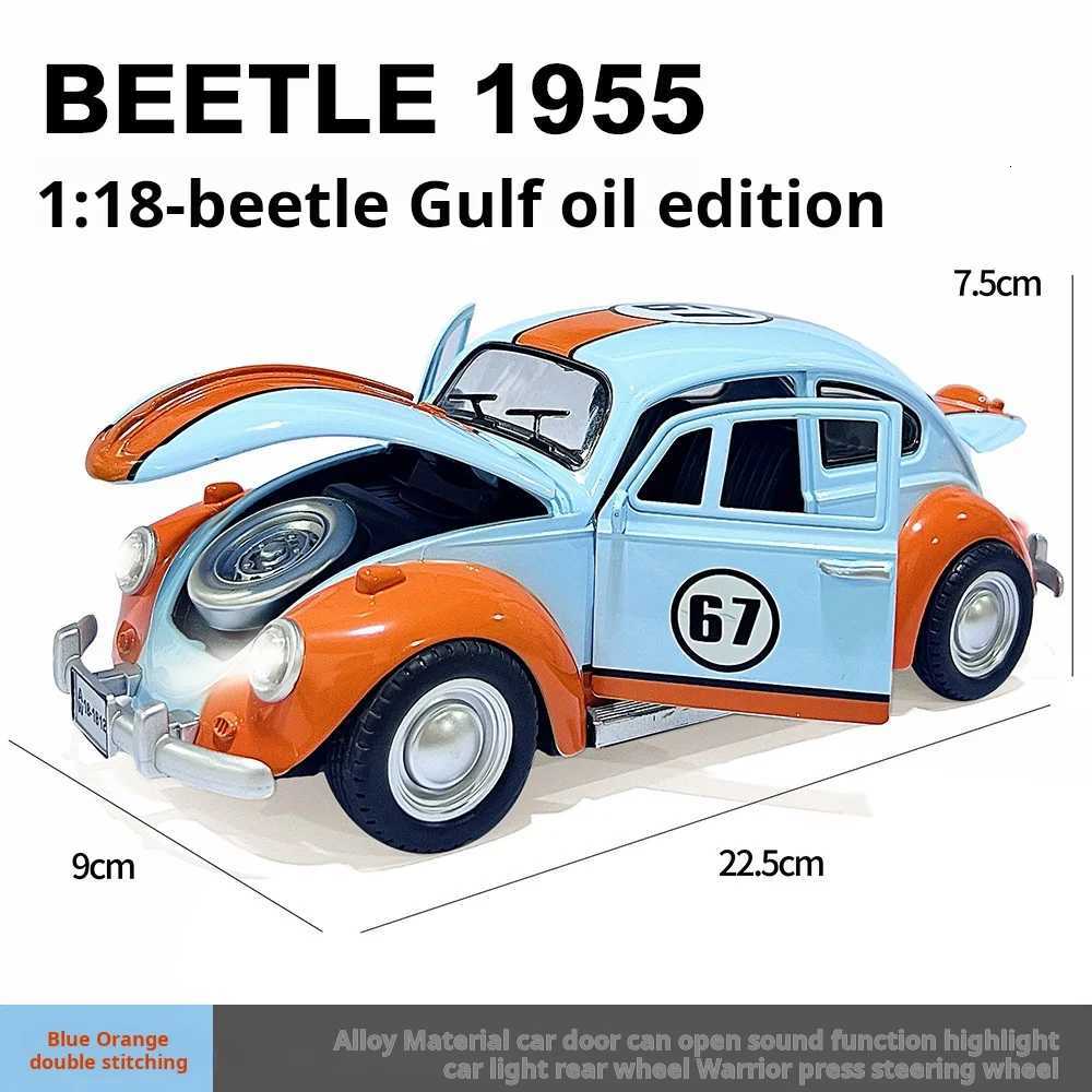 Simualtion 118 Classic Beetle 1955 Car Model Collection Sound and Light Children Boy Toy Vehicle Gift Home DecorT251023