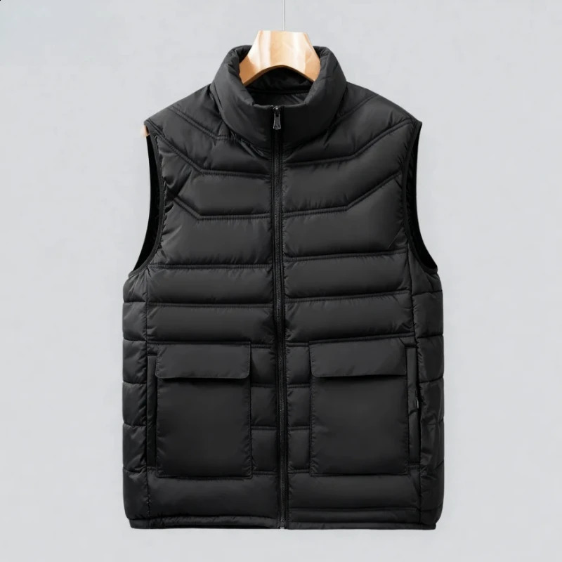 Autumn and Winter Mens Vest Fashion Trend Comfortable Business Casual Solid Color Warm Windproof Highquality Men 251023