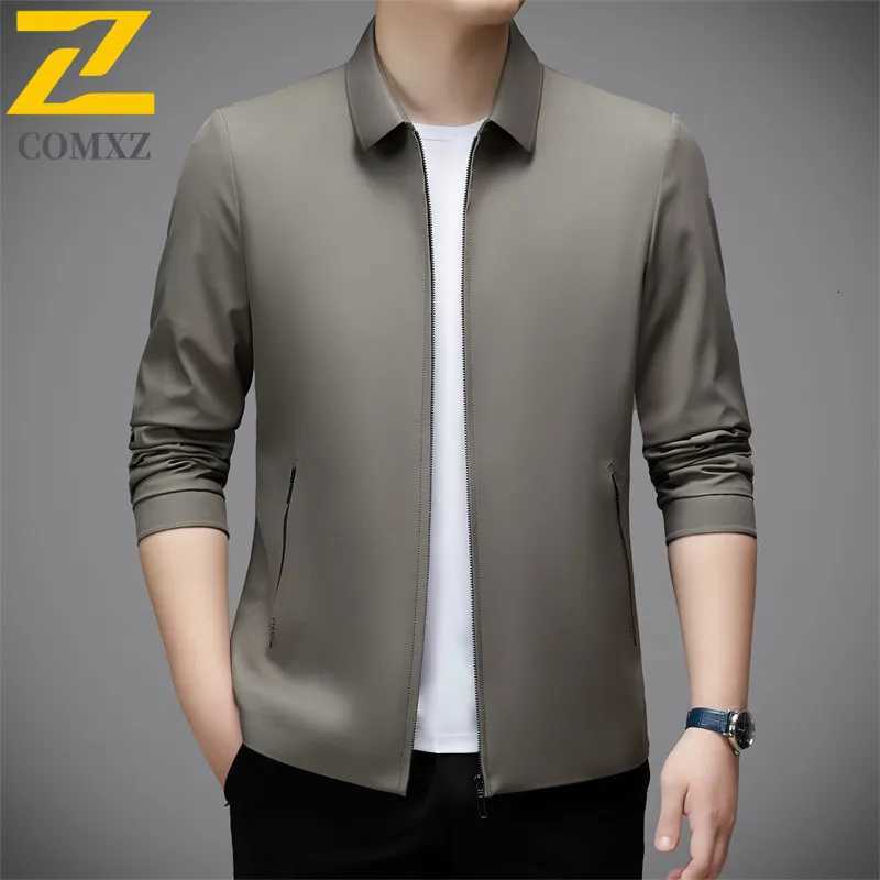 COMXZ Men Jacket Business Casual High Quality Light Luxury Wrinkle Resistant Office Travel Golf Slim Fit Coat Autumn Outerwear W251023