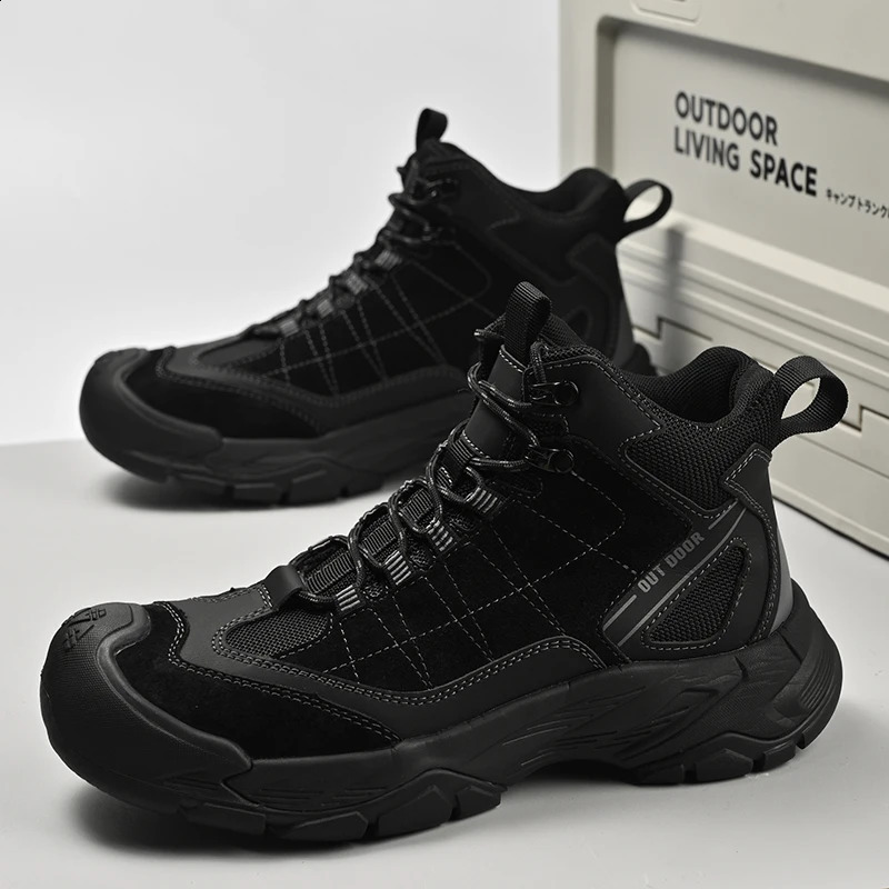 Outdoor Men High Top Shoes AntiSlip Sports Ankle Boots Leisure Mountain Climbing Mens Footwear NonSlip Male Motorcycle Boots 251021