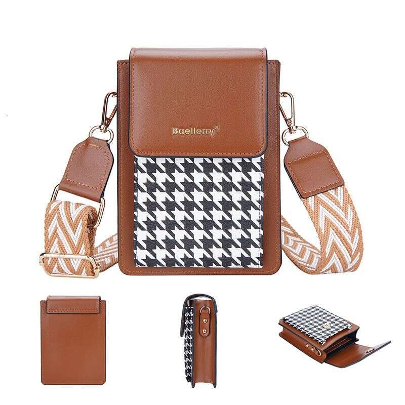 Shoulder Bags For Women New Fashion Plaid Contrasting Color Suction Buckle Mobile Phone Stylish And Versatile Crossbody Bag