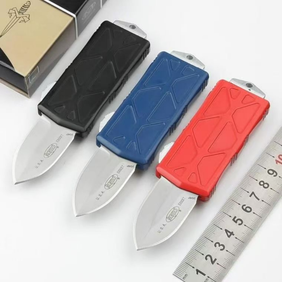 Mini Bounty Hunter EXOCET Dual Action 5CR15MOV Stonewashed Blade Autotf Knife Pocket Survival Hunting Camping Xmas Gift Knives for Man Cik