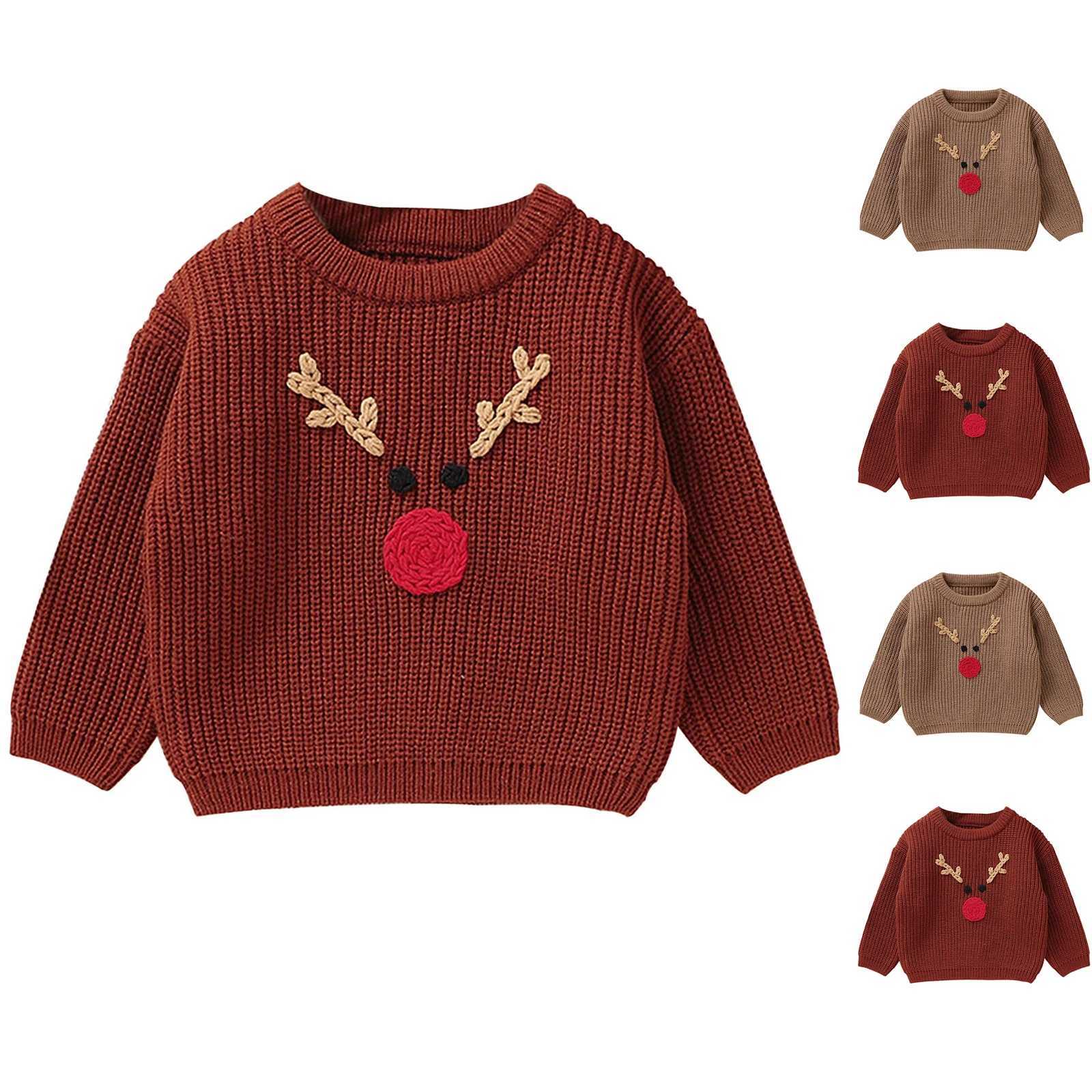 Christmas Reindeer Sweaters for Baby Boy Girl Fall Casual Fashion Knitted Sweater Kids Winter Warm Cute Pullover Sweatshirt12Y C251023