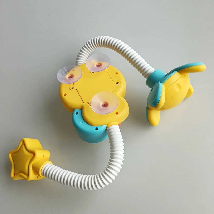 Baby shower toy with water spray duckling flower model rotating faucet electric shower water spray swimming baby shower J251023