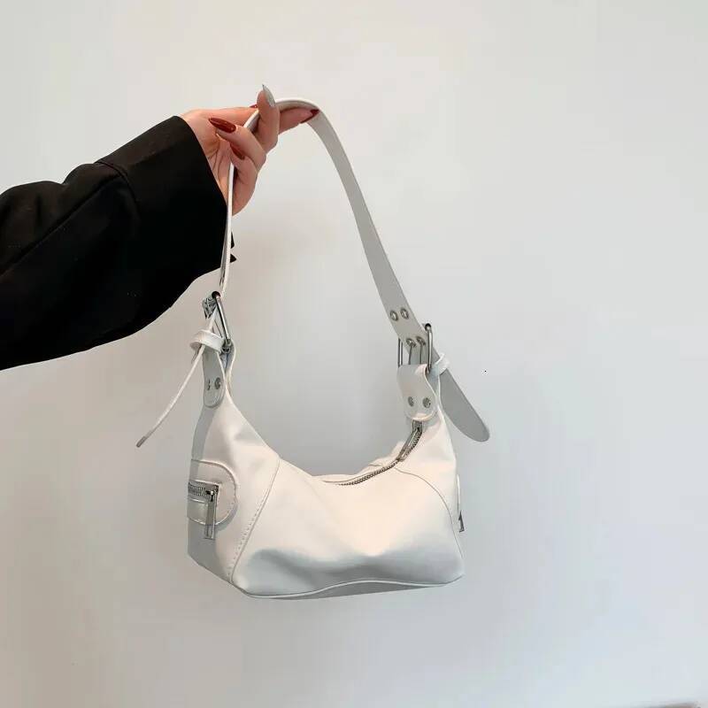 Luxury handbag new designer bag armpit bag retro style soft leather zipper women's shoulder bag solid color versatile armpit tote bag