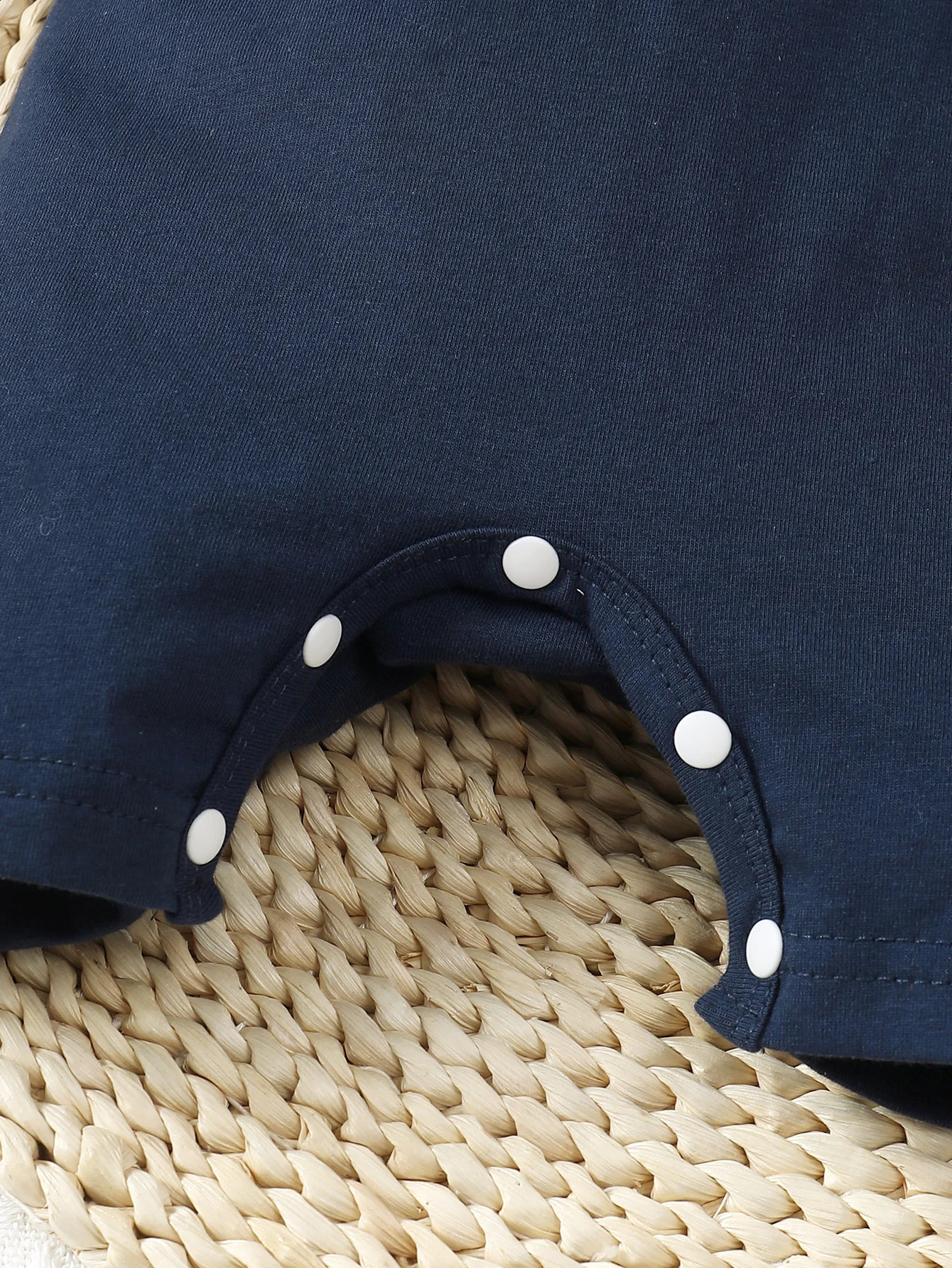 Summer Baby Boy 2pcs Cute Casual Solid Color And Striped Collared Short Sleeve Romper With Button Closure 251023