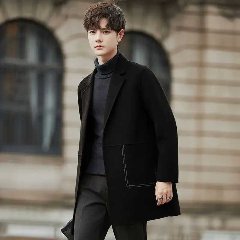Mens Jackets Wool Blends Winter Sales of Male Coats Solid Color New in Y2k Trendy Fast Delvery High Quality Aesthetic Casual W251023