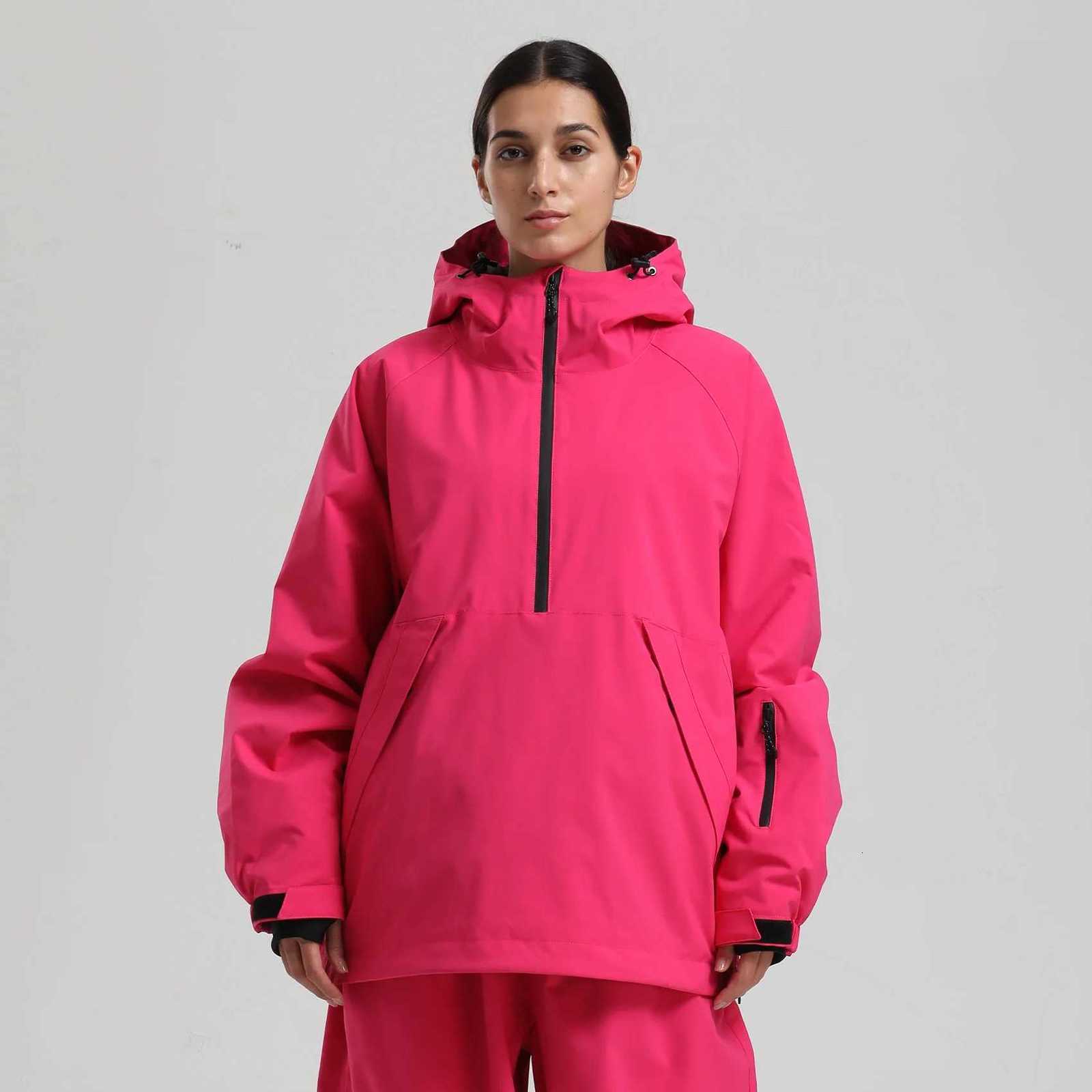 Gsou Snow 2025 New Unisex Snowboard Jacket Hooded Pullover Waterproof Breathable Loose Fit Professional Ski Suit for Men Women Y251023