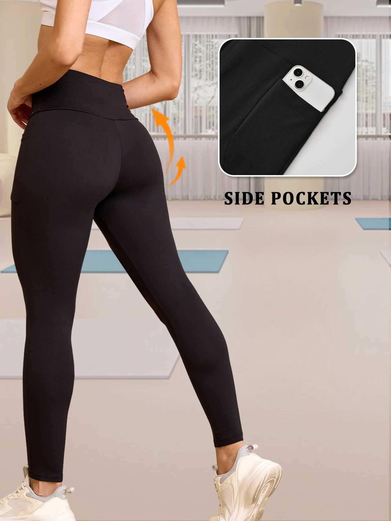 3 Pack Super Soft Leggings with Pockets for Women High Waisted Tummy Control Workout Yoga Running Pants LeggingsT251023