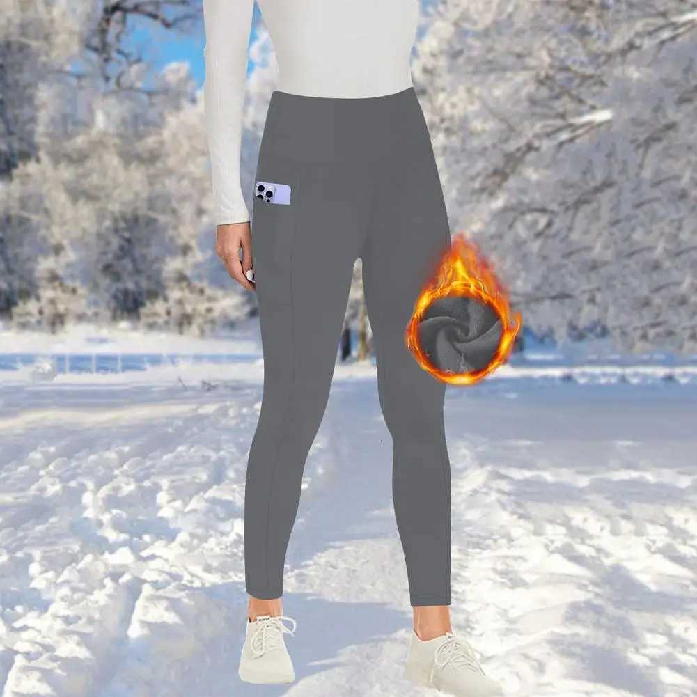 Comfortable Leggings Cozy Velvet High Waist Womens Leggings with Pockets for Autumn Winter Warm Slim Fit Yoga Pants for ColdT251023