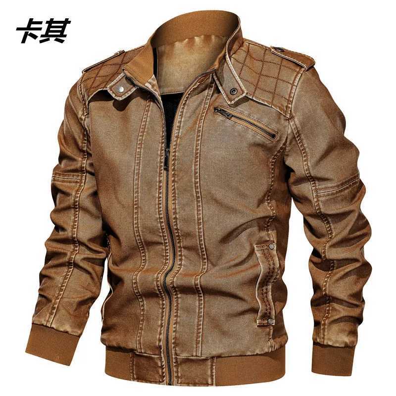 Mens PU Leather Jacket Men Fashion Motorcycle Jackets Mens Causal Oversized Cotton Casual Black Blue Jacket Man Outerwear Coat W251023