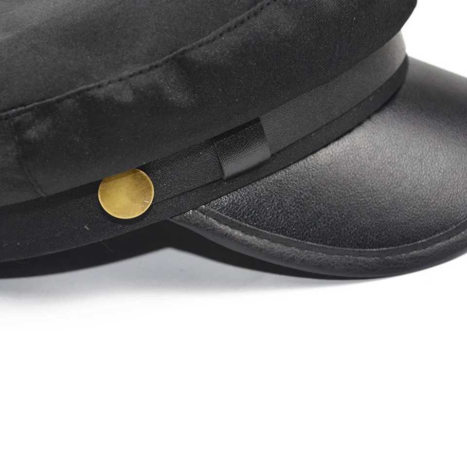 Wens ather Beret Hat Flat Top Breathab Cotton ed British Sty Vintage Fashion Octagon Hat for Daily Outdoor WearW251023