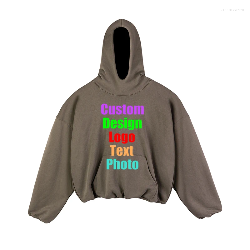 Men's Hoodies Short Wide Double-layered Cap For Men Women With Fleece In Autumn Winter Customize Your