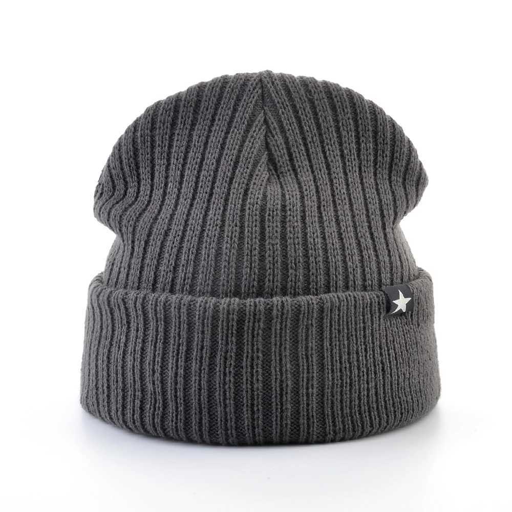 Winter Hats For Men Knitted Wool Solid Color Beanie Hat Mens Warm Skullies Cap Knitting Doulbe Layer Thick Outdoor Ski Bonnet J251022