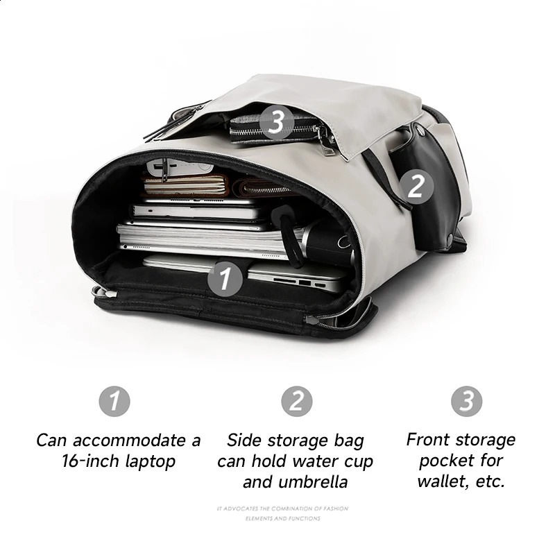 LetherMen Backpack Vintage For Teenager Laptop PC Portable Bags Boys Travel Backpack Thin School Mochila 251021