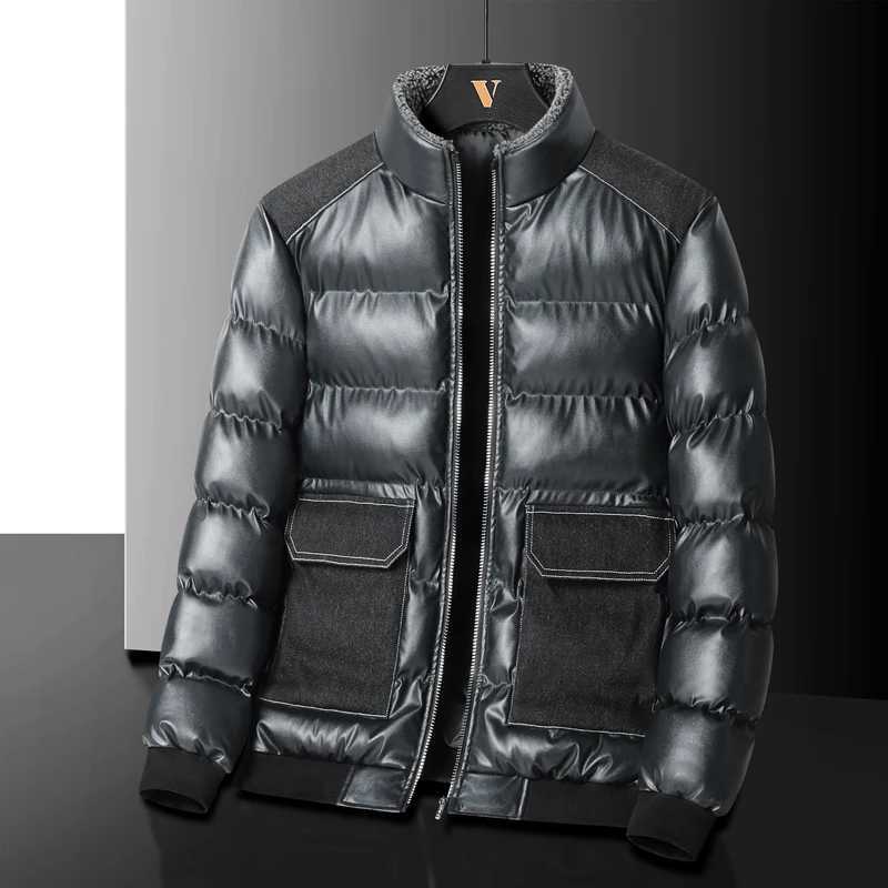 2024 AutumnWinter New Mens Cowboy Coat Mens Youth Collar Jacket Men Single row Concealed Buckle Casual top big size W251023