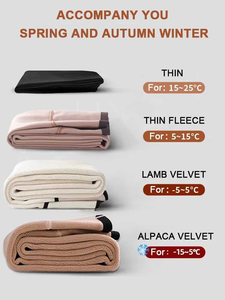 BIVIGAOS Womens Autumn Winter Thickened Alpaca Velvet Black Shark Leggings High Waist Slim Seamless Fleece Warm LeggingsT251023