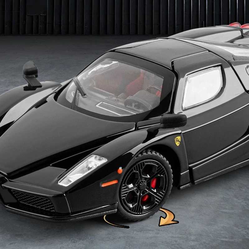 132 Enzo Simulation Toy Car Model DieCast Vehicles Metal Cars Decoration Pull Back Sound And Light Boy Education GiftT251023