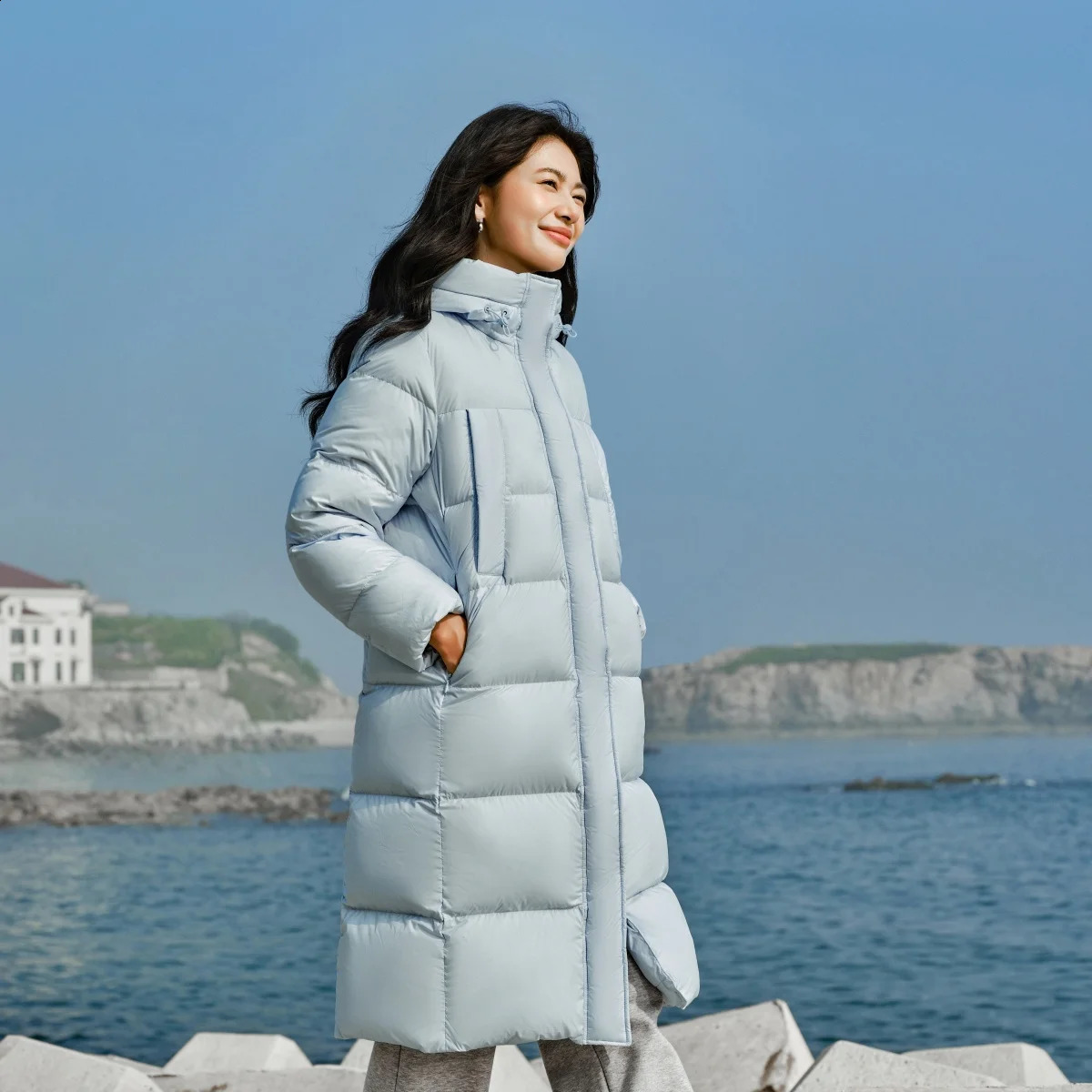 Semir Long Down Jacket Women Waterproof Hooded Coat Winter Loose Girls MultiColor Thick Windbrake 251022