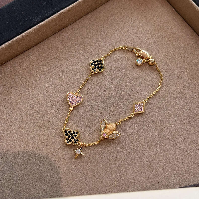 Brushed Little Bee Vintage Style Exquisite Versatile Bracelet Niche Design