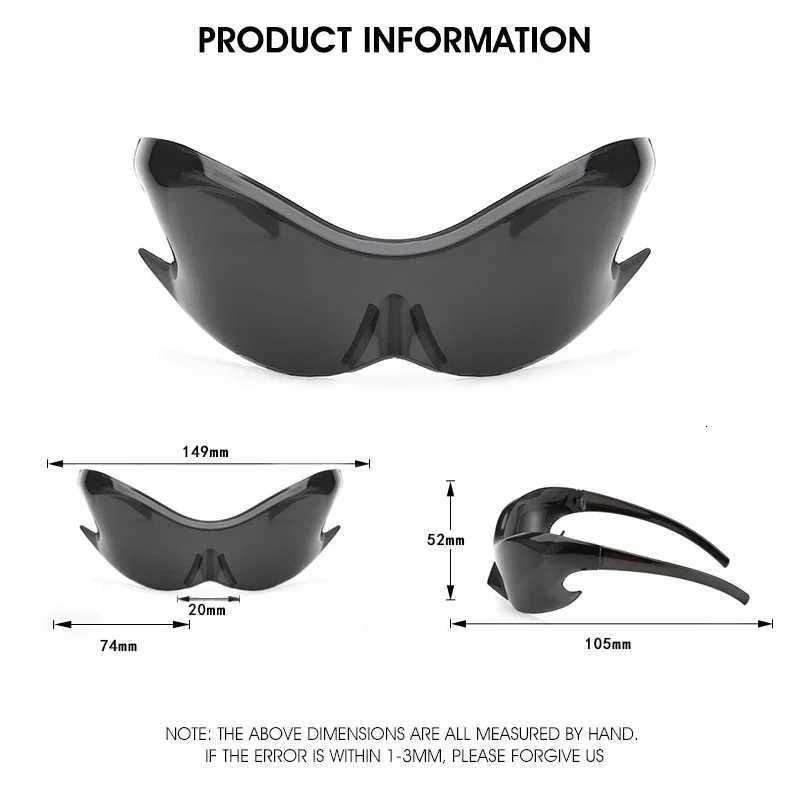 Luxury Brand Sports Punk Y2K Sunglasses Women Men Unique Goggle One Piece Sun Glasses For Male Cycling Hip Hop Shades UV400W251023
