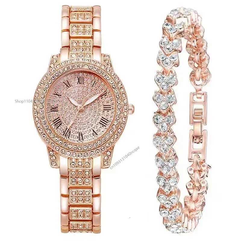Casual Ladies Quartz Wrist Watch Bracelet Set 6PCS Set Women Watch Clock Roman Dial Luxury Brand Design Women Montre Femme RelojL251023