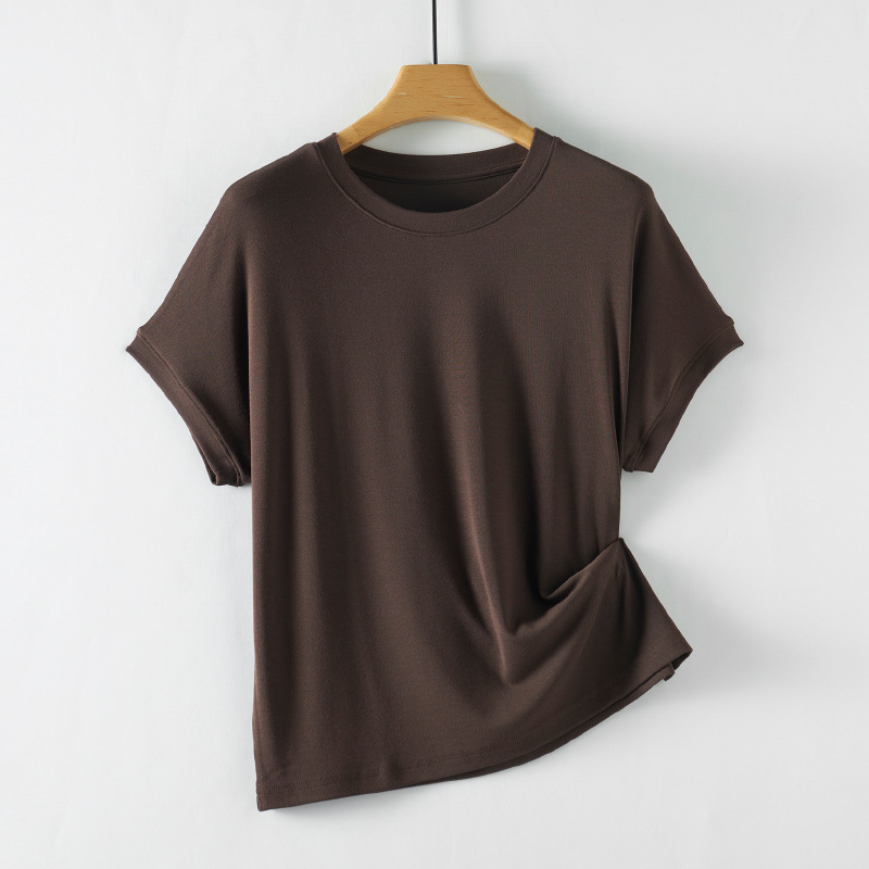 K2345 2025 Summer Korean version of pure cotton short-sleeved T-shirt women's loose slimming versatile top ins style fresh girl bottoming shirt