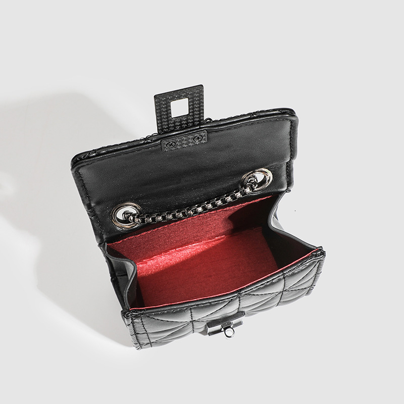 Luxury Brand Designer Bag 2025 New Women's Crossbody Bag Ins Niche Versatile High-End Texture Quilted Chain Black Mini Bag