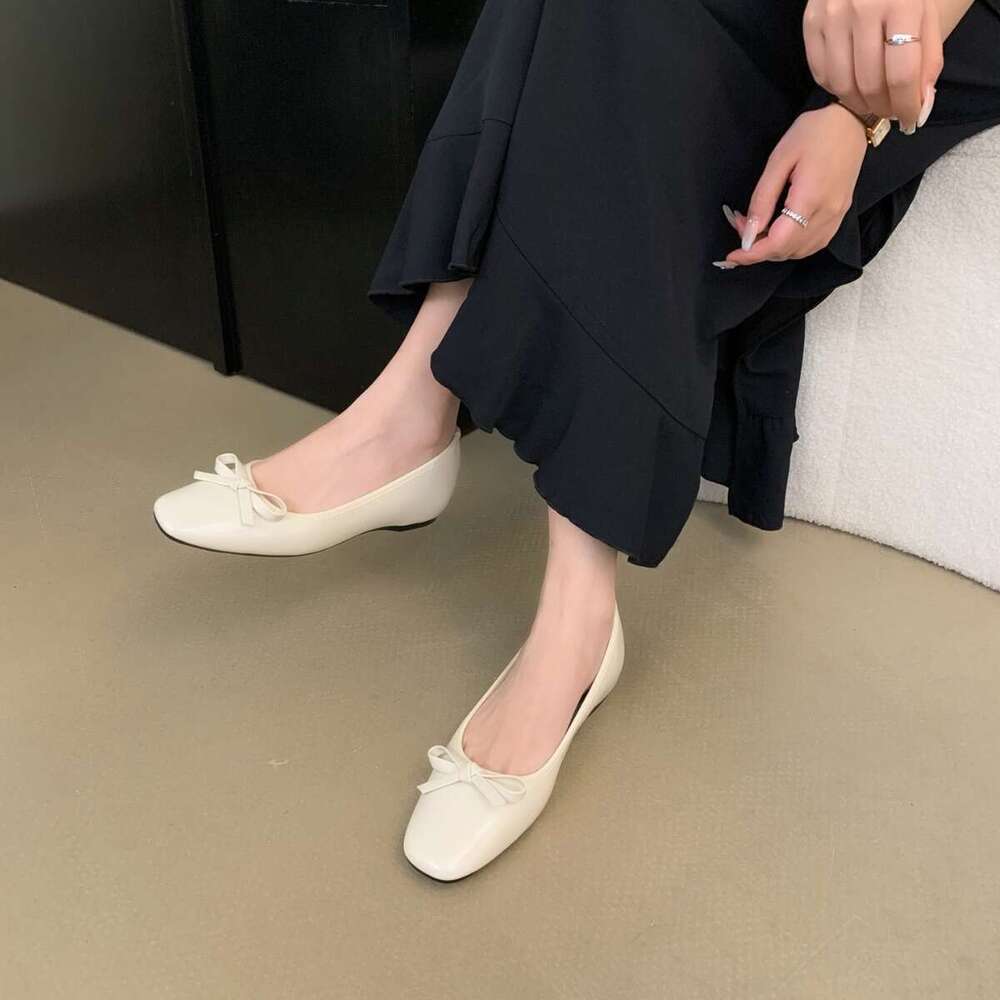 Evening Breeze Gentle Bowknot Loafers Commuter Height Increasing Spring Summer Designer Shoe French Style Soft Sole Single Women's Shoes