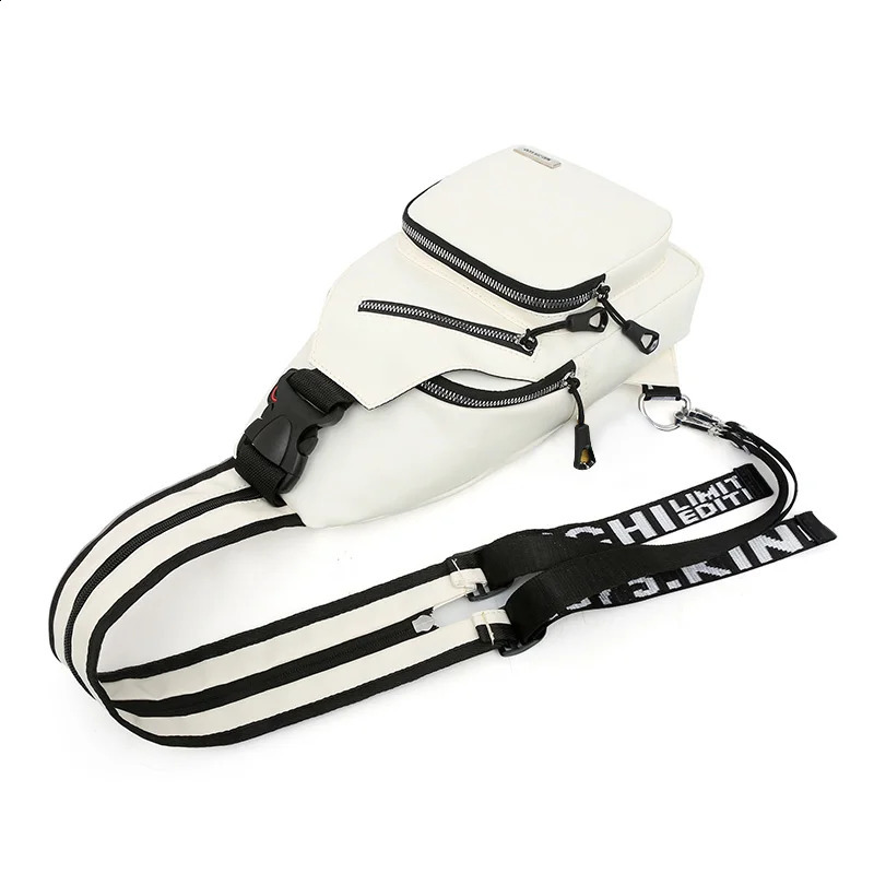 Fashion Leisure Mens Chest Bag PU Solid Color Male Messenger With Multi pockets Men Sport Shoulder For Commute Travel 251014