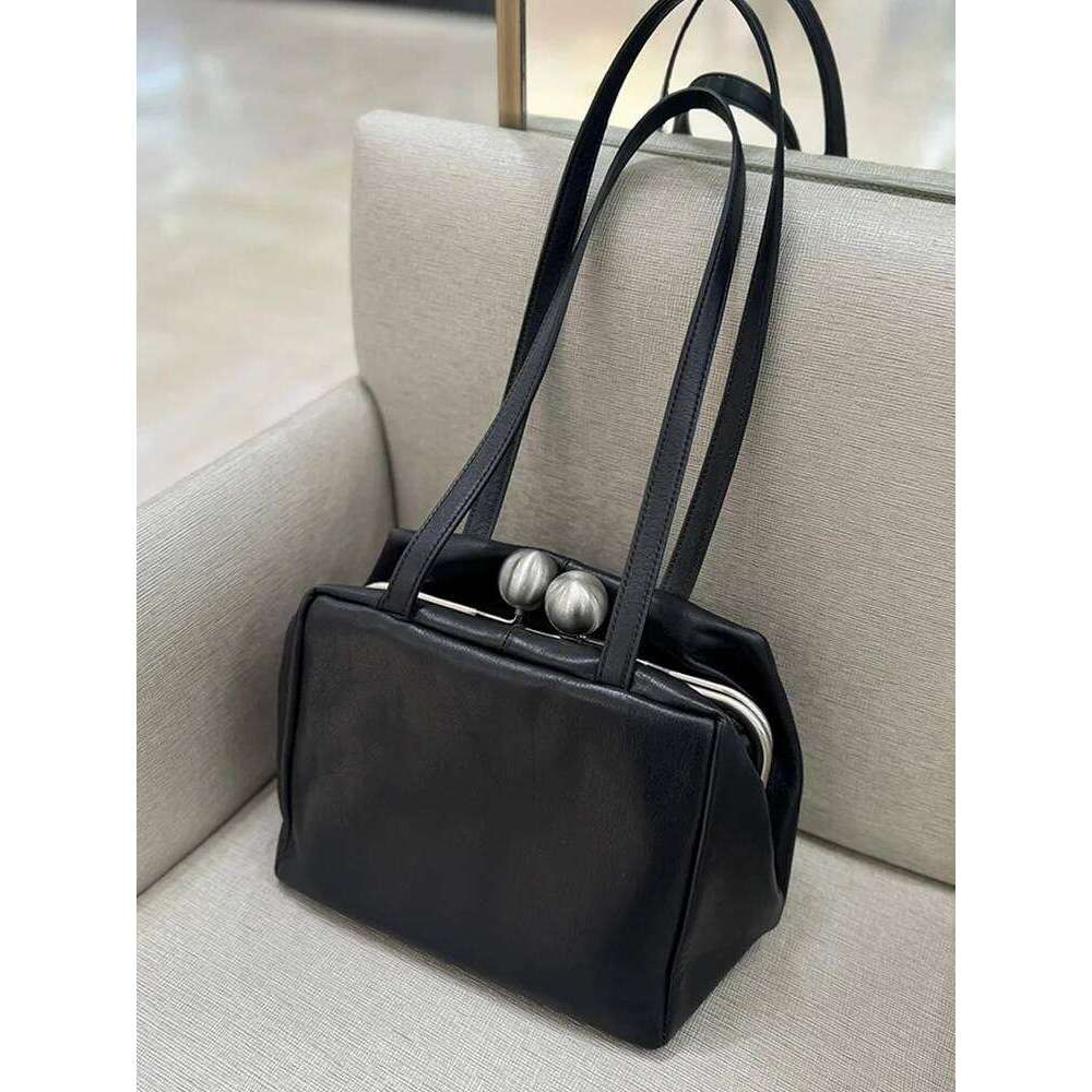 Leather Clip Women's Commuter oulder Boston Bowling Bag Soft Briti Sle Casual Pure Color Spring 2025 New